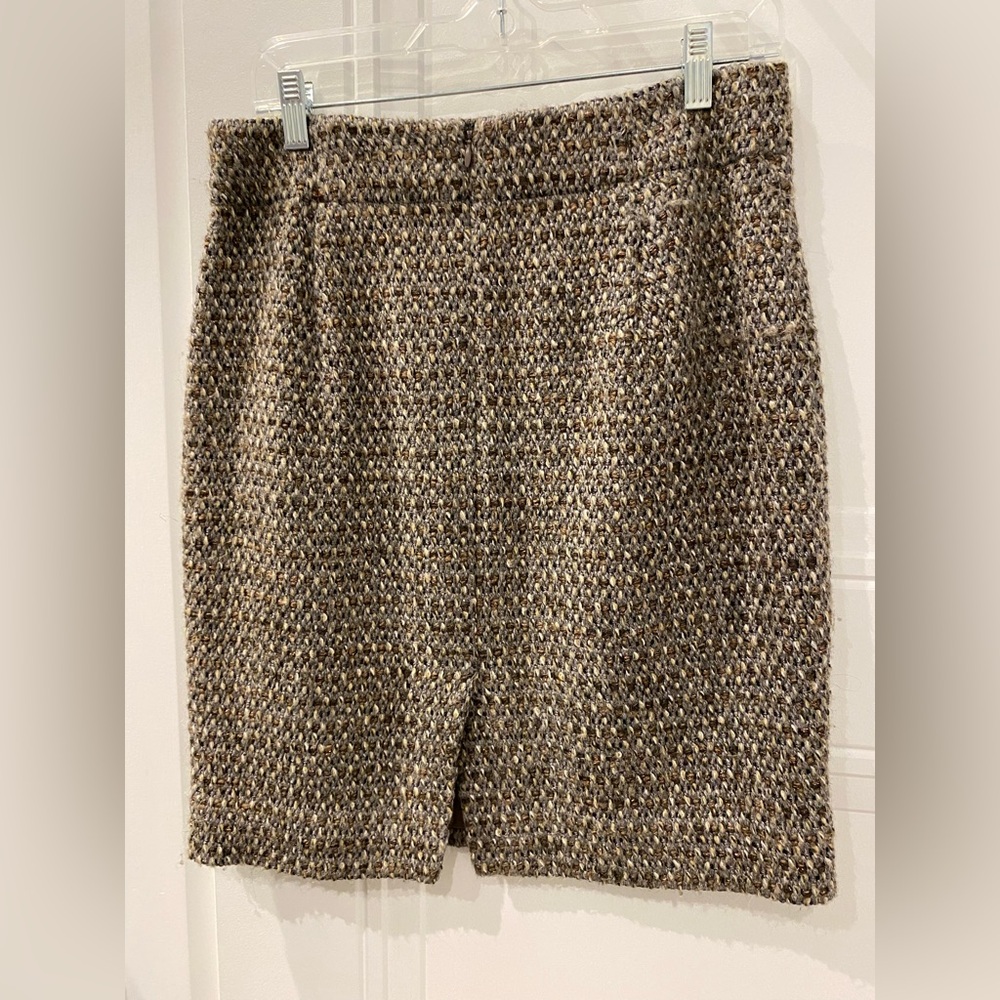 Jcrew wool skirt with metallic detailing